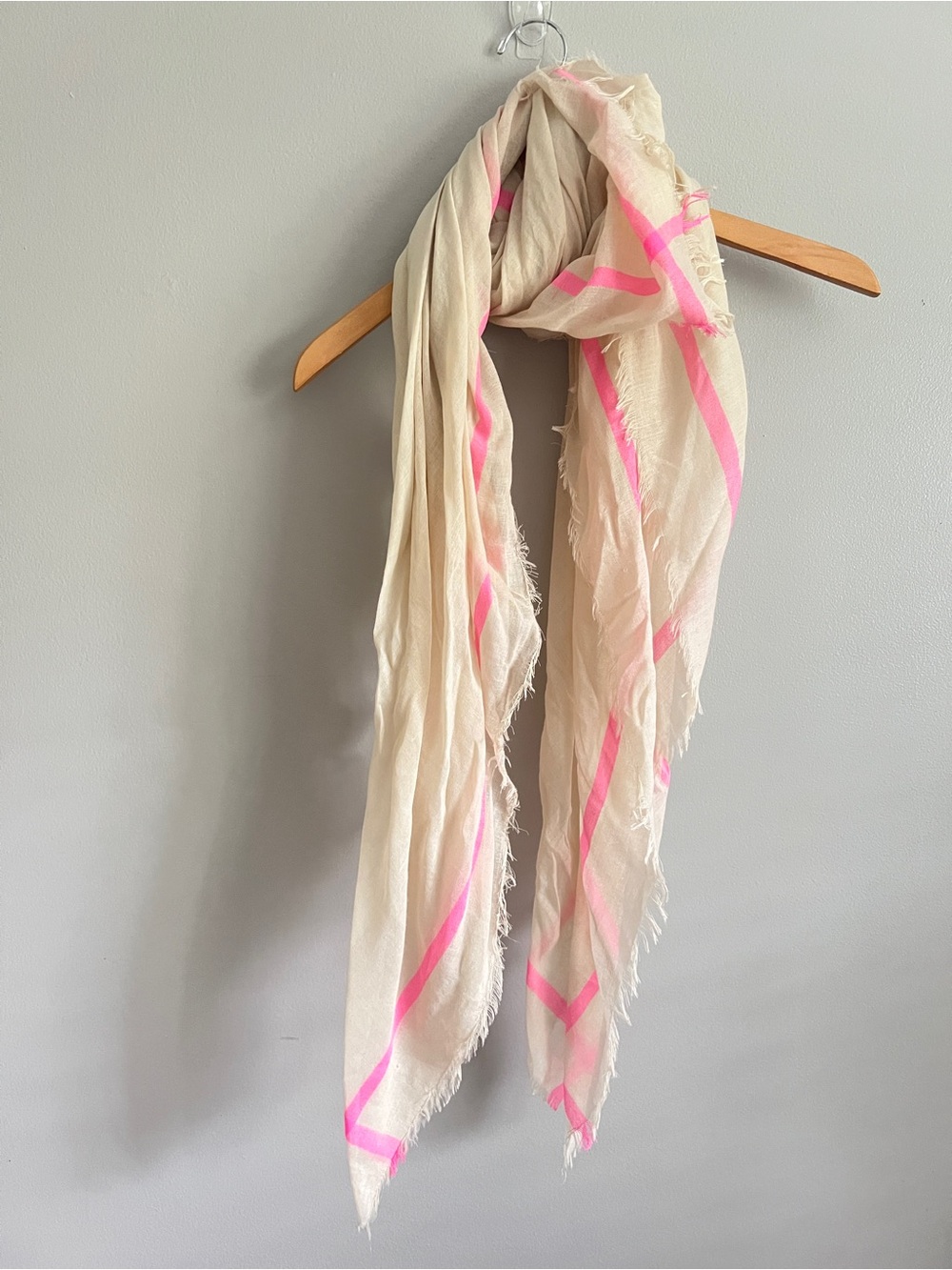 Target Cream Scarf with Pink Stripe